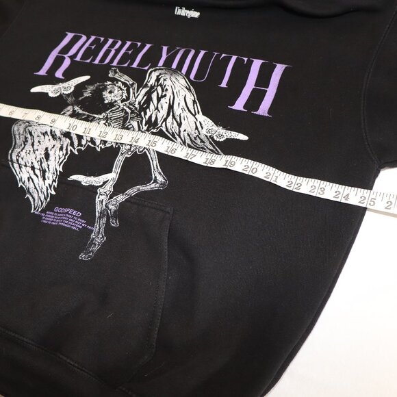 Civil Regime The Rebel Youth Hoodie Black Purple Unisex Size Large* measured EUC - Picture 6 of 7